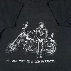 vtg 80s OLD MAN IN AN OLD PERFECTO MOTORCYCLE JACKET T-Shirt LARGE single stitch