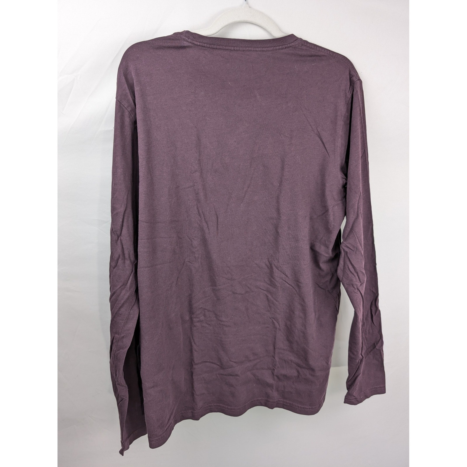 Pact Mens Organic Cotton Long Sleeve Crewneck T Shirt Size M Purple Casual Daily gallery