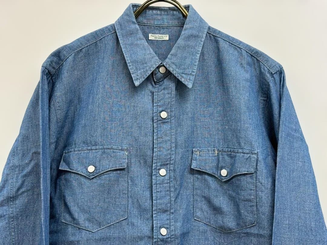 PHIGVEL Cowboy Shirt Chambray A26346 Fade Indigo Size S gallery