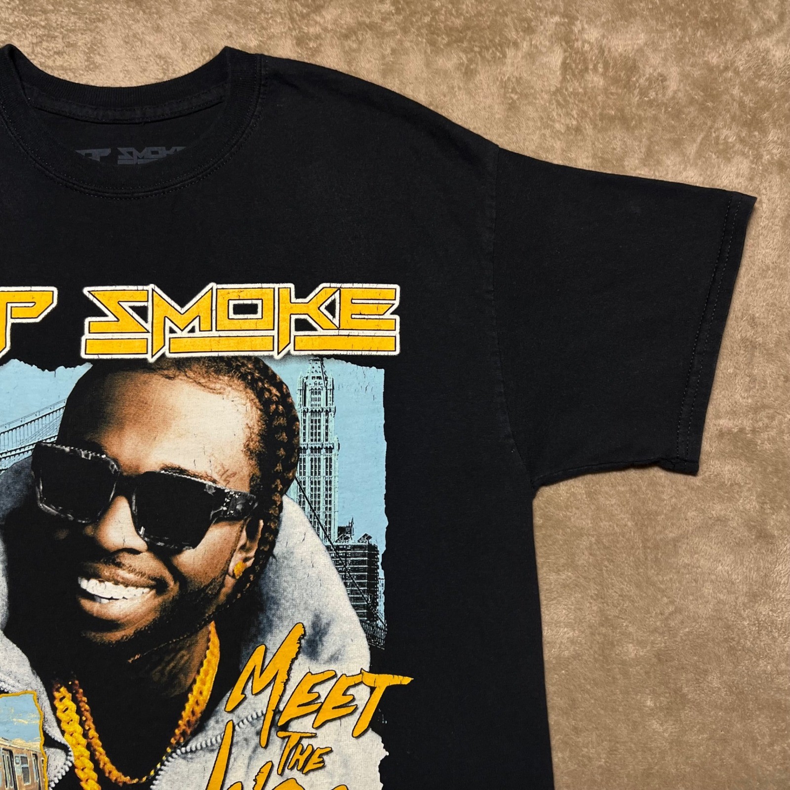 Pop Smoke Meet The Woo Graphic T Shirt Mens Medium Black Hip Hop Rap Tee gallery