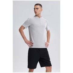 Half Zip Comfortable Short Sleeve Top Men’s High Stretch Running Fitness Shirt