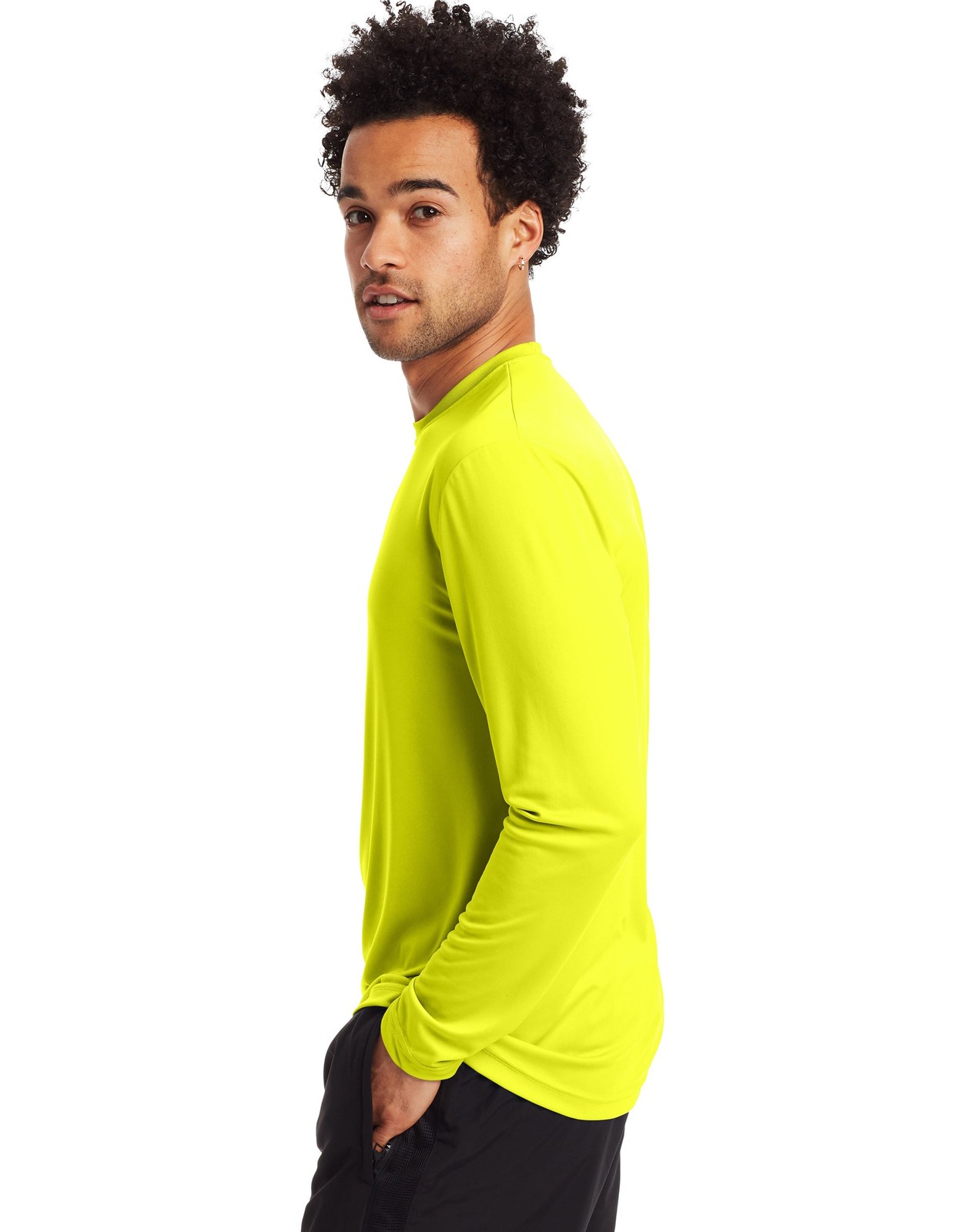 Hanes Sport Cool DRI Men's Performance Long Sleeve T-Shirt, Value 4-Pack gallery
