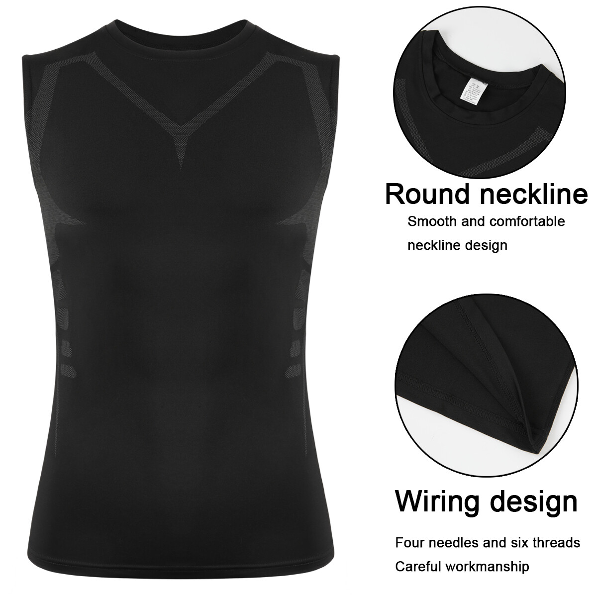 Mens Compression Shirt Athletic Workout Gym Tank Top Base Layer Body Shaper Vest gallery