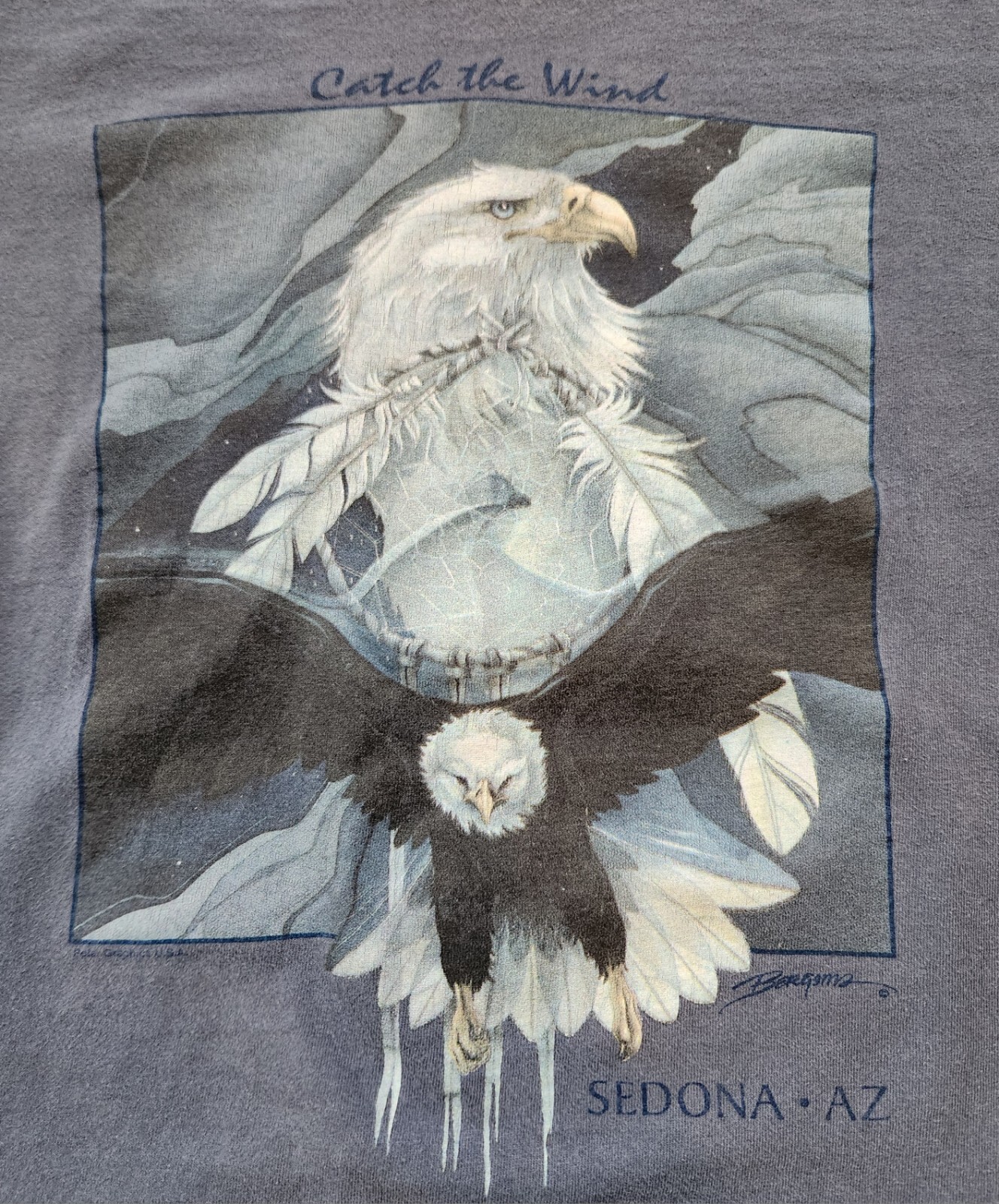 Vtg 90s Sedona AZ Catch the Wind - Nature Eagle T Shirt Size Medium gallery