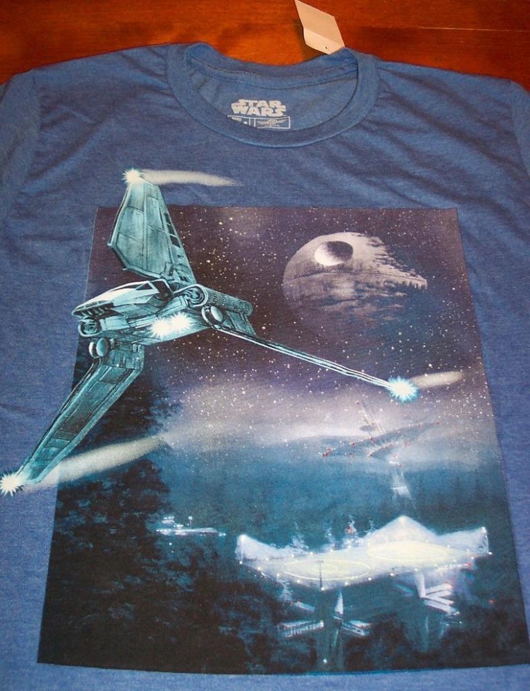 STAR WARS RETURN OF THE JEDI ENDOR IMPERIAL SHUTTLE DEATH STAR T-Shirt SMALL NEW
