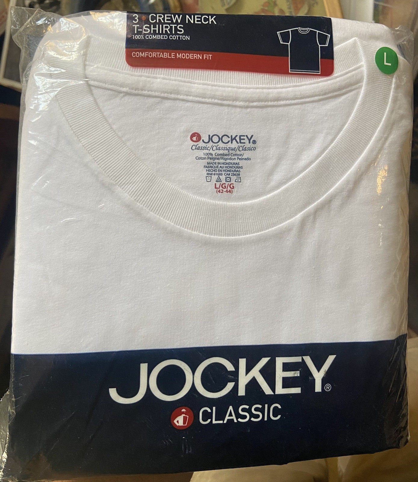 SEALED © 2004 JOCKEY CLASSIC Adult Size L 100% Combed Cotton T-SHIRTS gallery