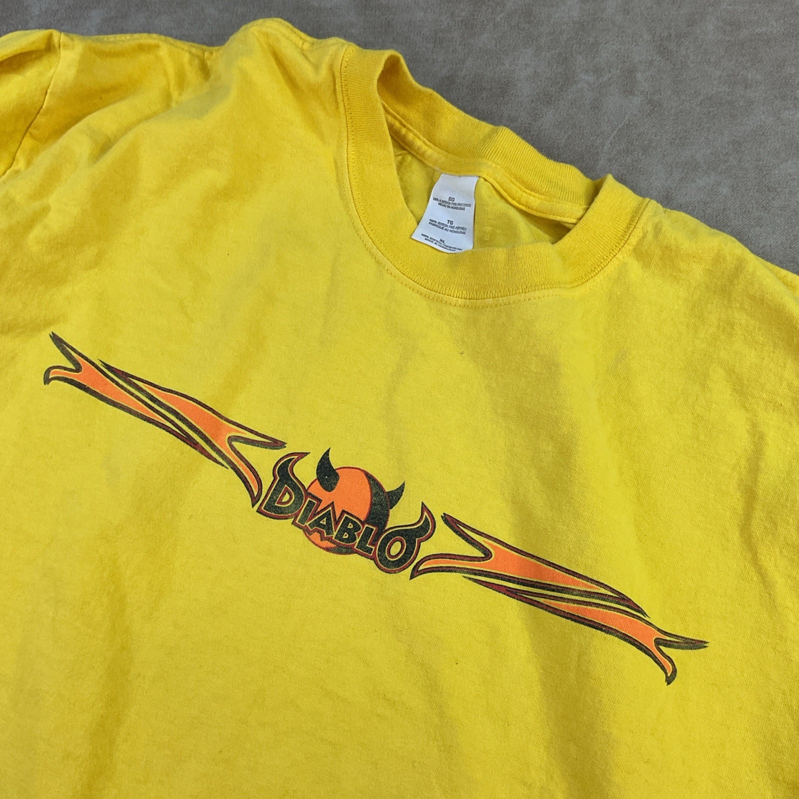 Vintage Diablo Paintball T-Shirt Men Sz XL Y2K Graphic Crew Yellow Short Sleeve gallery