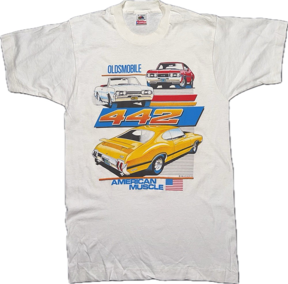 Vintage 80’s NOS Medium White Oldsmobile Shirt. 100% Cotton. Single Stitch.