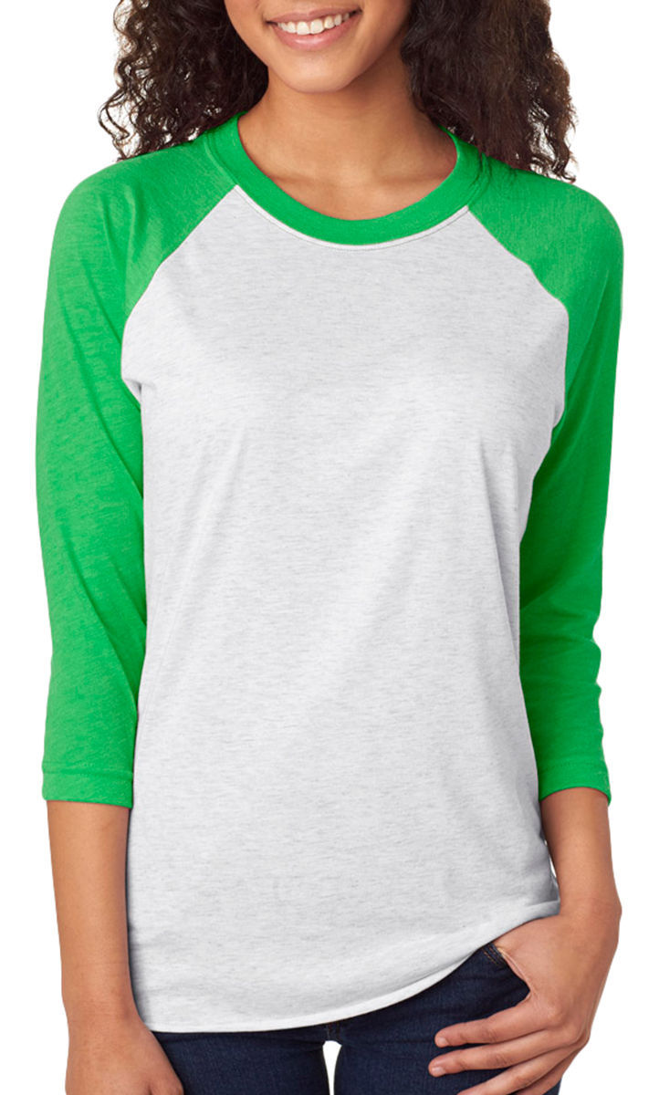 Next Level - UNISEX 3/4 Sleeve Raglan Baseball T-Shirt Tri Blend Plain Tee 6051 gallery