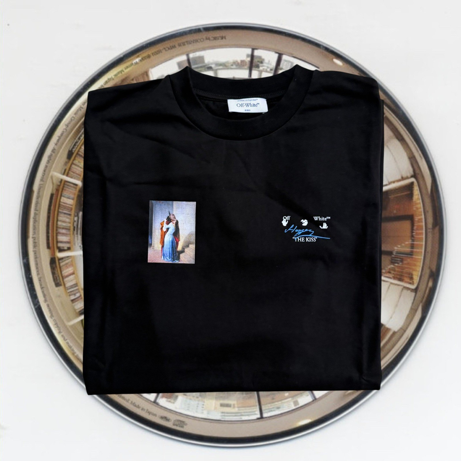 Off-White The Kiss Hayez Black Graphic T-Shirt XXL Oversized Streetwear Archive gallery