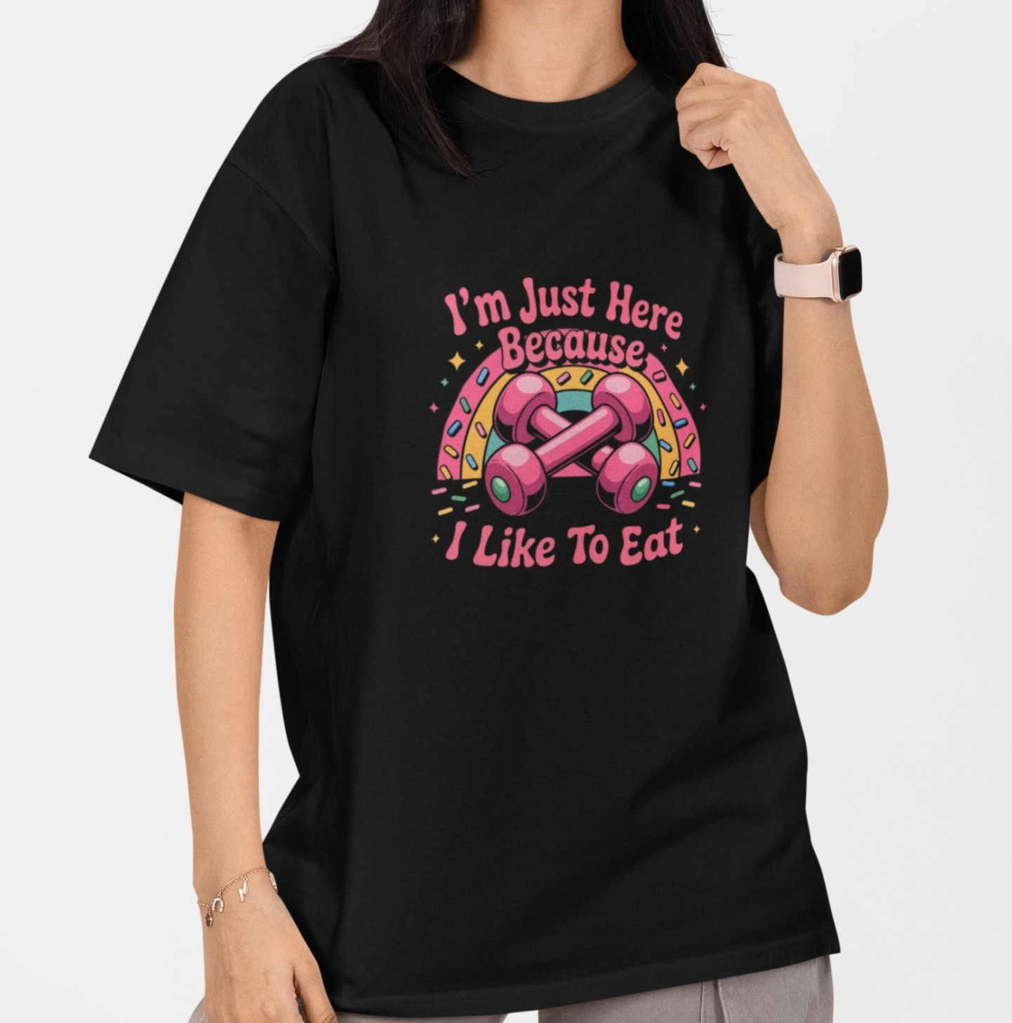 Funny Workout Shirt Gym Lover Tee Foodie Humor I Like To Eat Graphic T-Shirt