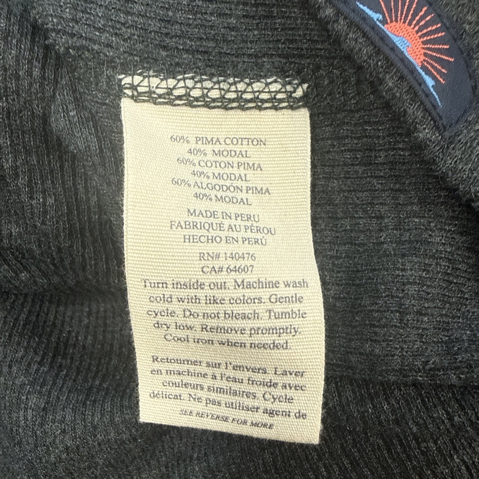 Faherty Men's Cloud Waffle Crew Thermal Shirt XXL Charcoal Heather Long Sleeve gallery