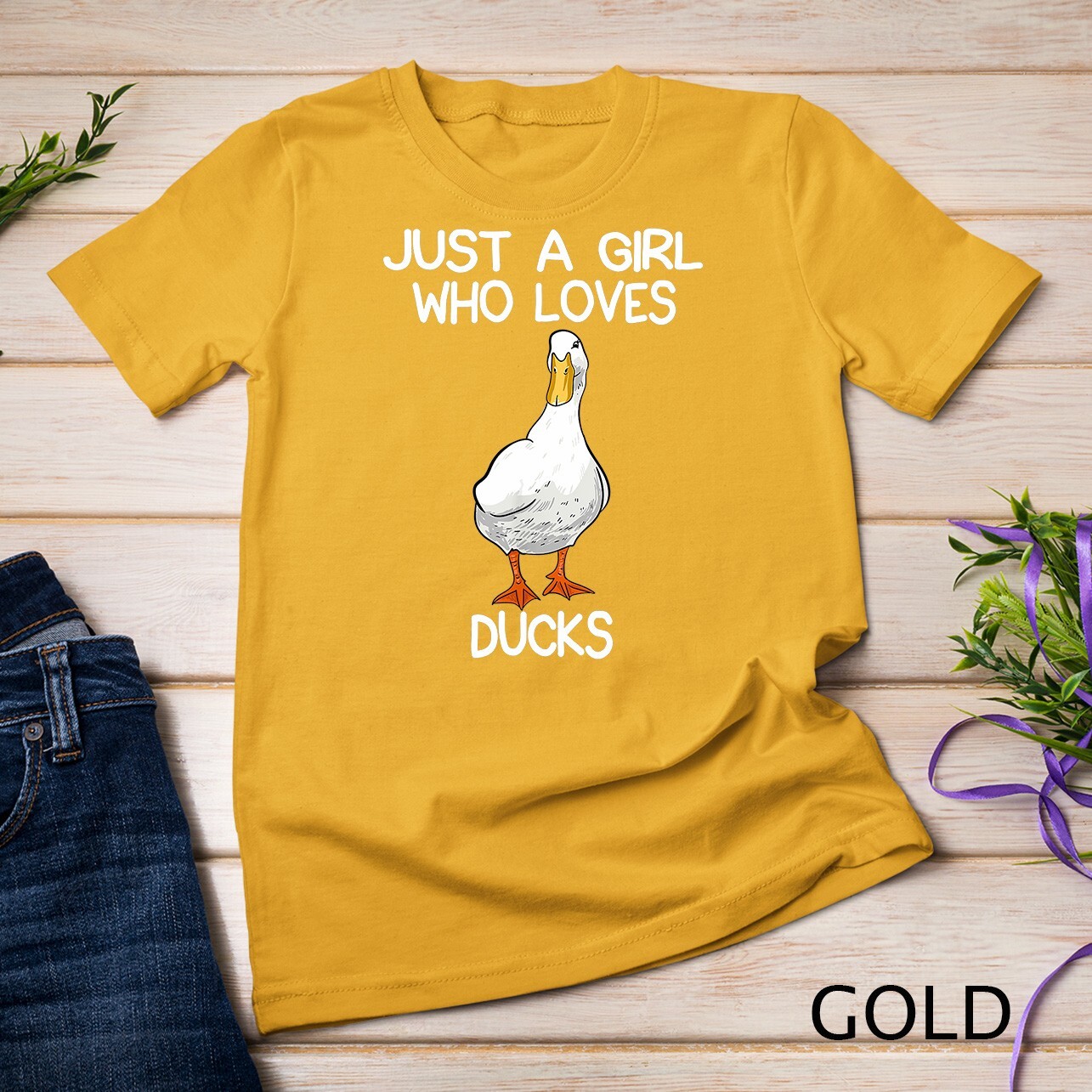 Just A Girl Who Loves Ducks Lover Gifts Duck Owner Gift T-Shirt Unisex T-shirt gallery
