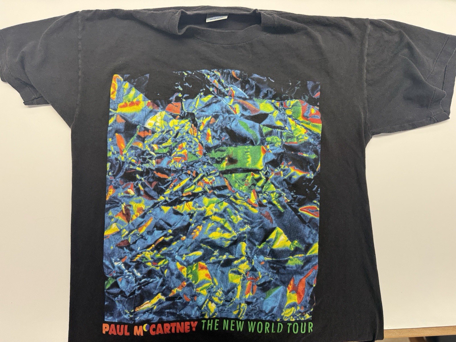 Men's Black Paul McCartney New World Tour Music Graphic Print T-Shirt One Size gallery