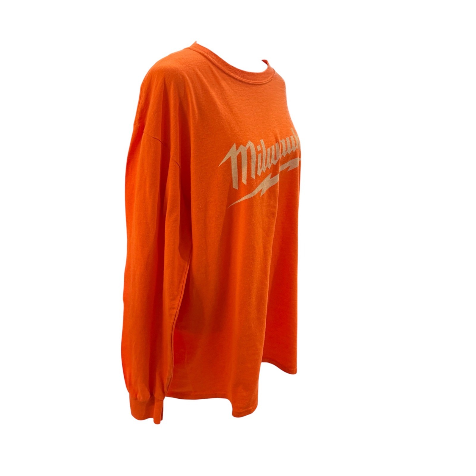 Milwaukee Tool Long Sleeve Graphic T-Shirt Orange Skull Mens XL Port & Company gallery