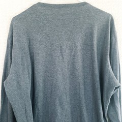 LANDS’ END MEN’S L LONG SLEEVE GREY long SLEEVE HENLEY 100% BAUMWOLLE COTTON