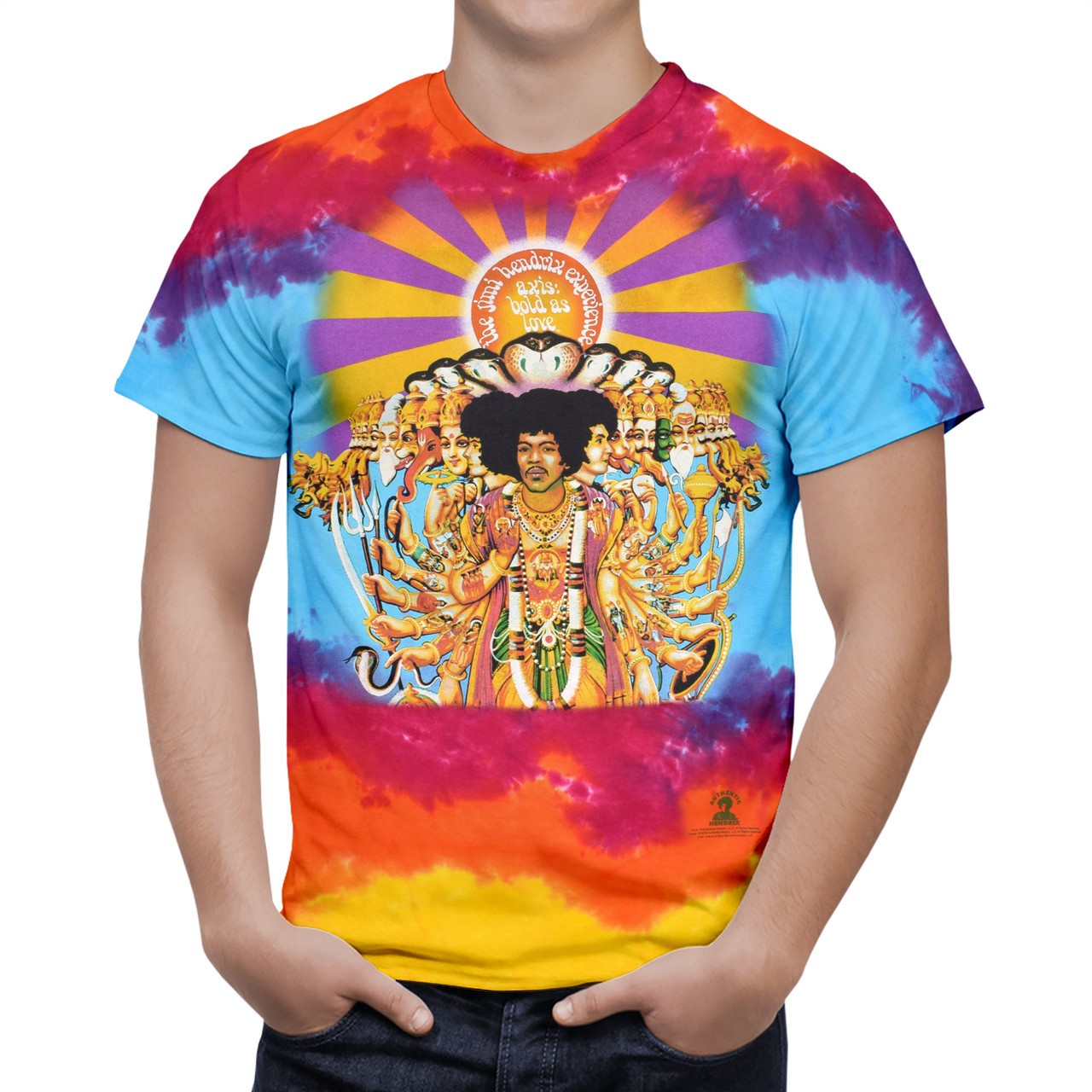 Jimi Hendrix Axis Bold As Love Tie-Dye T-Shirt Liquid Blue gallery