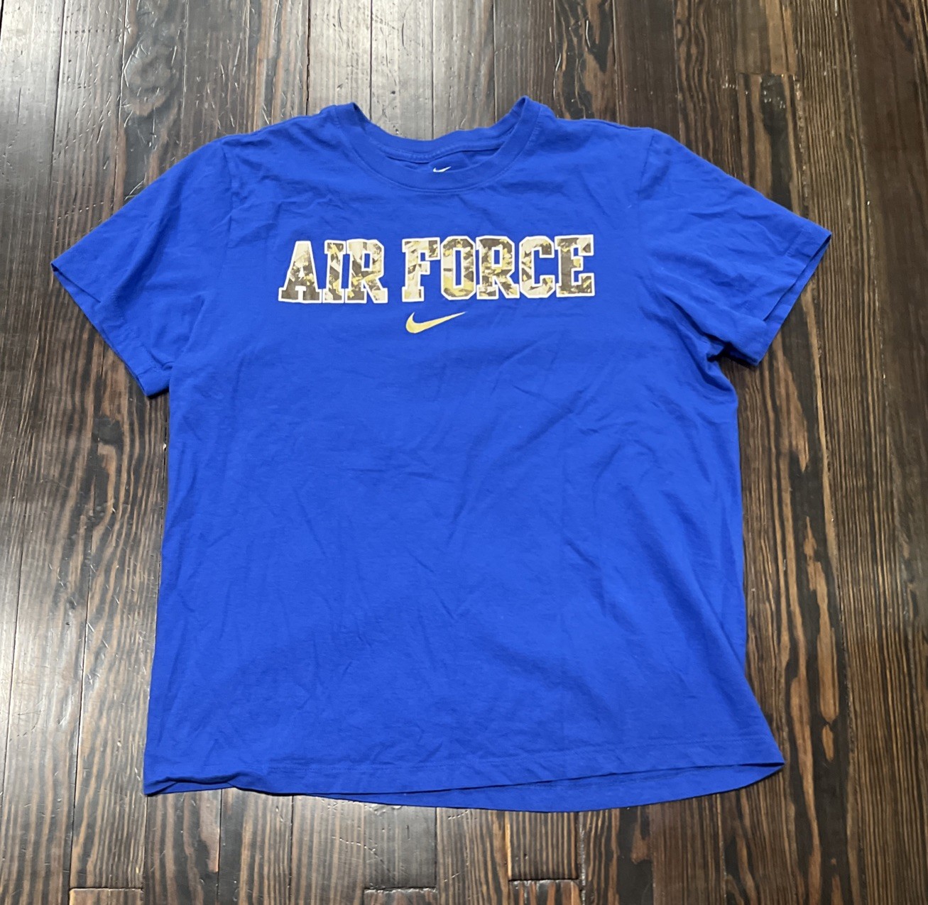 Nike Air Force Academy T Shirt Men’s Large Blue Cotton gallery