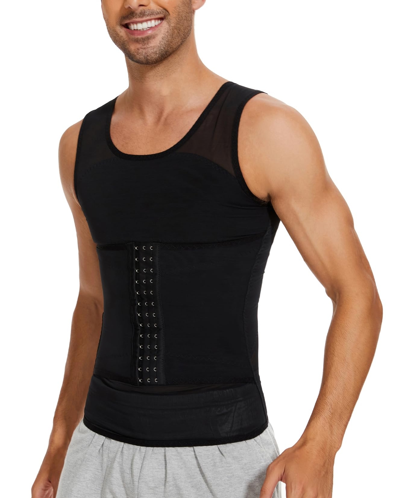 Men Compression Shirts Body shaper Tummy Control Underwear Slimming Girdle US gallery