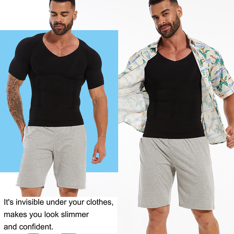 Men Slimming Body Compression Vest T-Shirt Firm Tummy Control Body Shaper Tops gallery