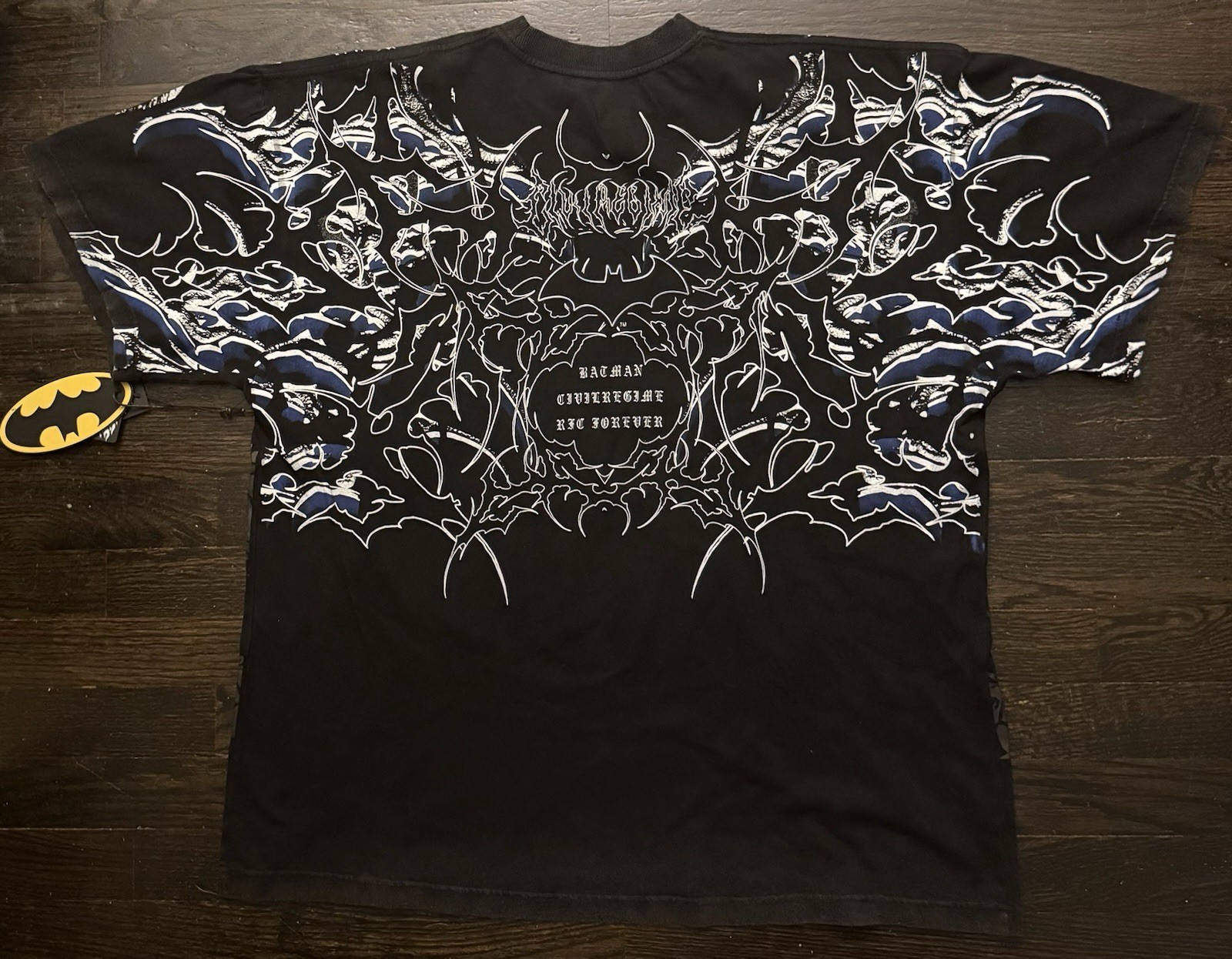 Civil Regime Men's M Black Batman Graphic Print Crew Neck Short Sleeve Tee gallery