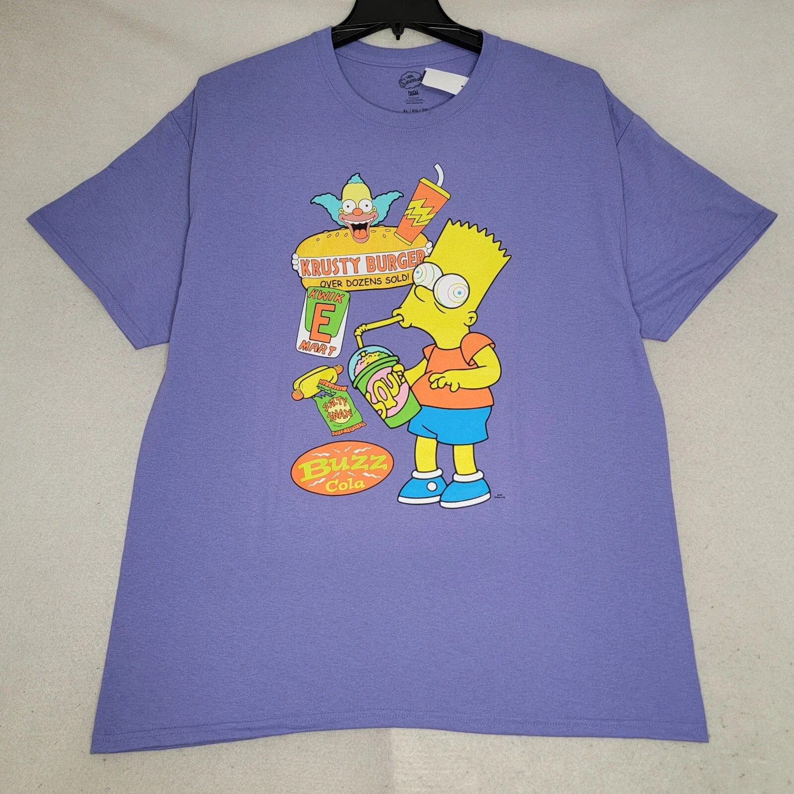 BART SIMPSON SHIRT Mens Extra Large XL PURPLE CASUAL Cartoon 90s Classic NWT