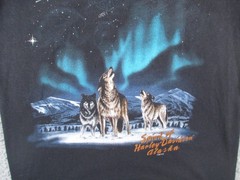 Harley Davidson Shirt Mens Medium Black Fairbanks Alaska Wolves Vintage Y2K