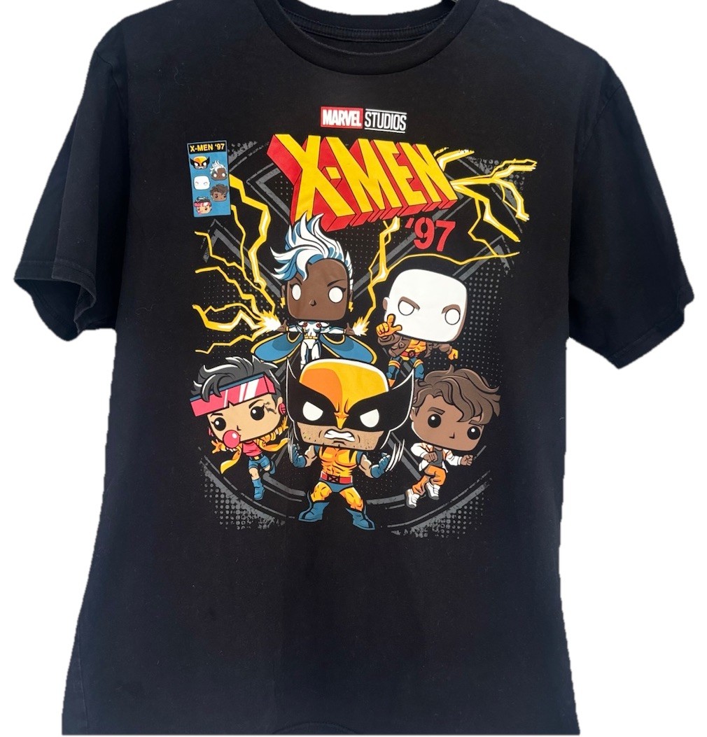 Funko Marvel X-Men '97 Men's L Black Graphic Print Crew Neck T-Shirt Summer gallery
