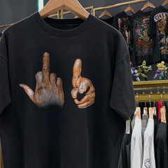 90s Two-Finger Salute Classic T-Shirt Black XL