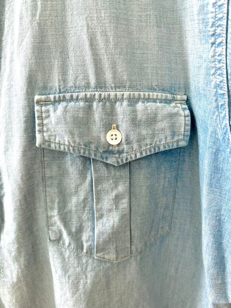Phigvel Chambray Short Sleeve Shirt M Zip-Up Design gallery