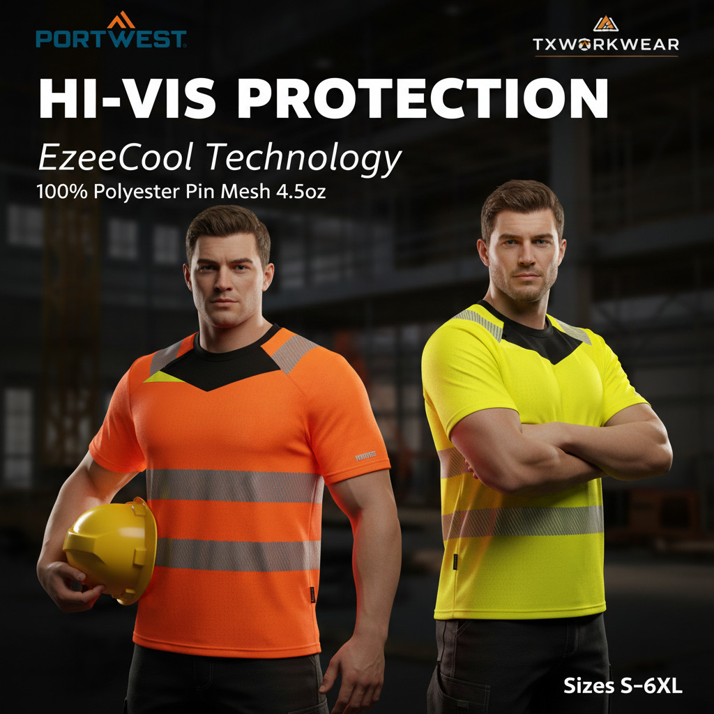 Portwest DX413 - DX4 Hi-Vis T-Shirt S/S Wicking Cooling Drying Capabilities gallery
