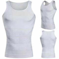 Men’s Shaper Cooling Tank Top Compression Belly Chest Slimming T-Shirt Gym Vest