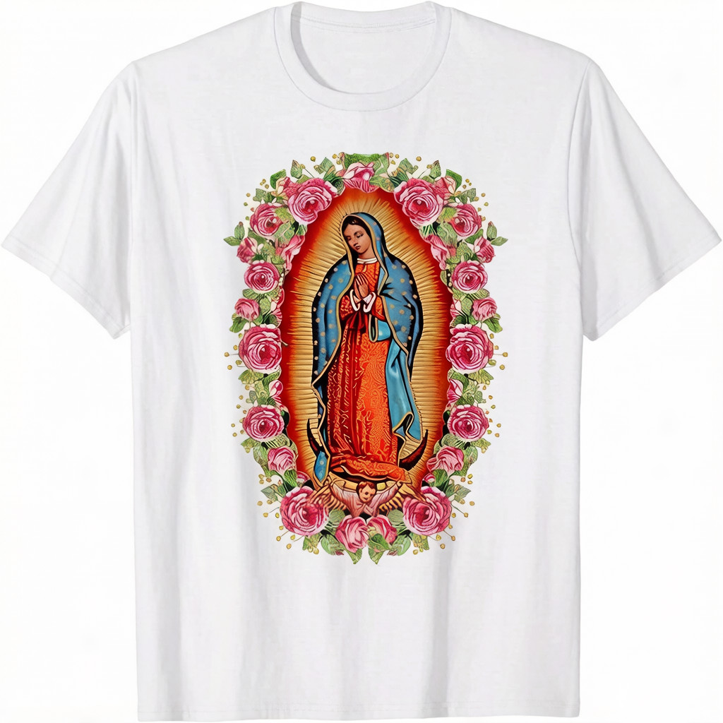 Our Lady Virgen De Guadalupe Virgin Mary T-Shirt-100% Cotton gallery