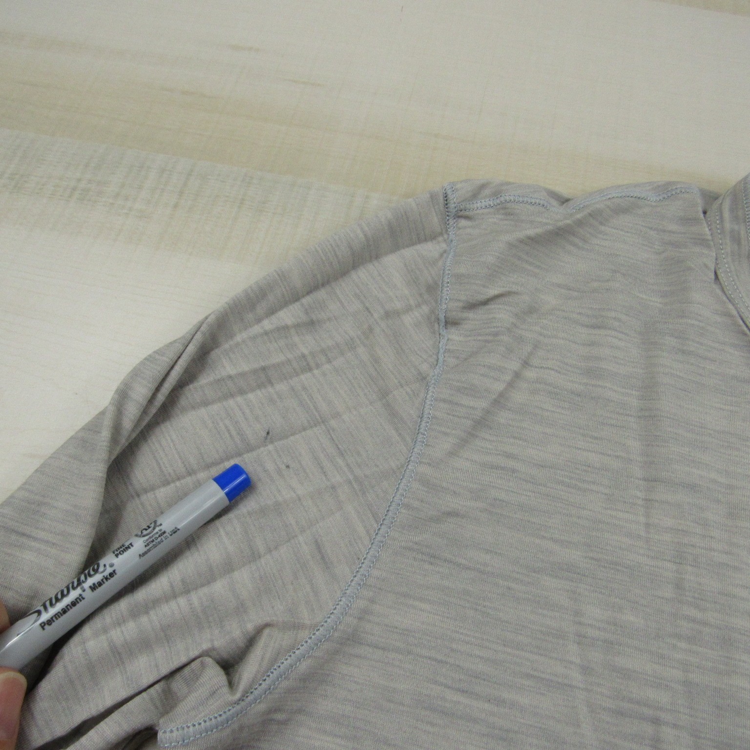 Proof Shirt Mens Small Beige Gray Snap Henley Merino Nylon Blend Lightweight gallery