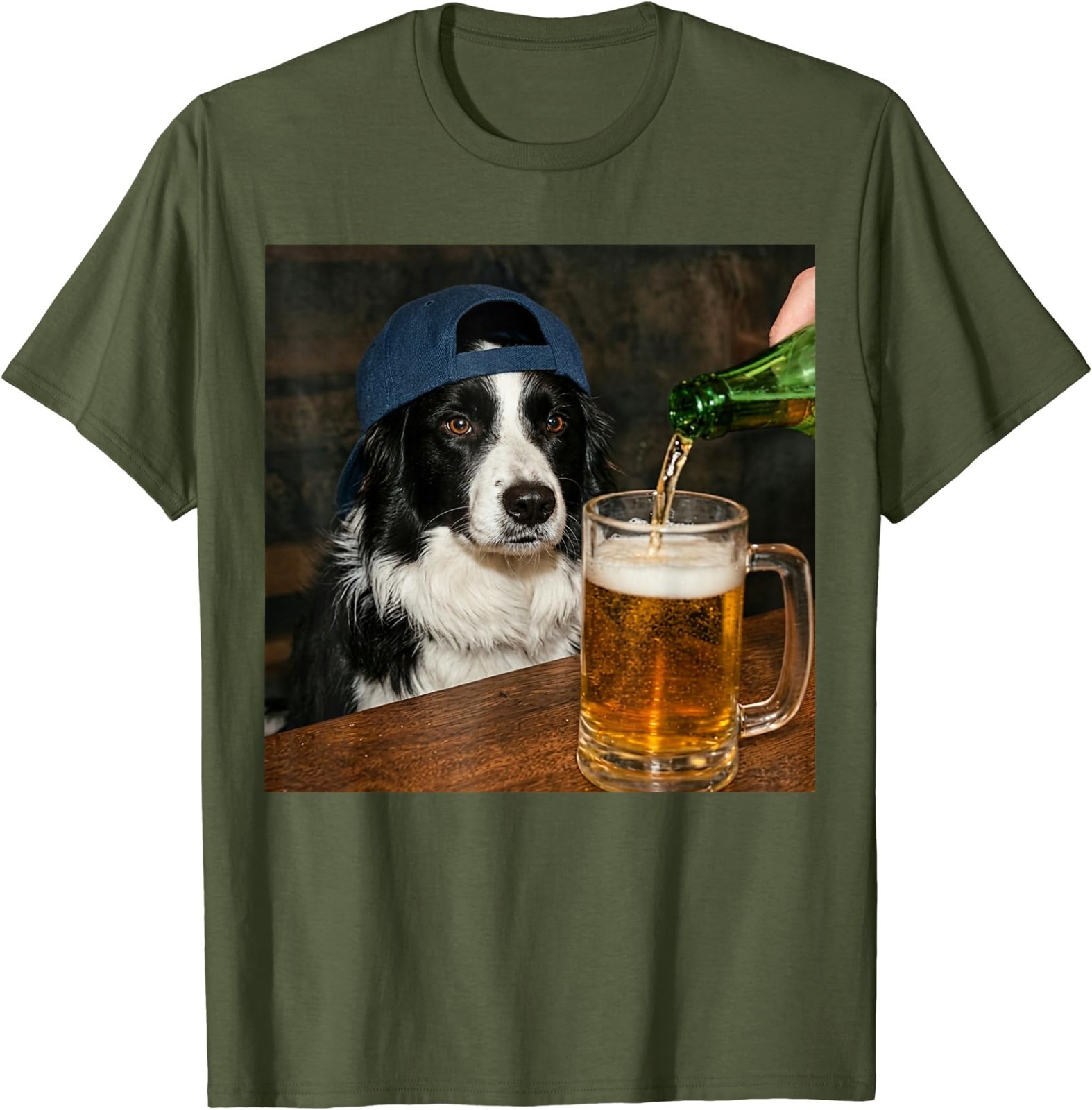 Border Collie Drinking Beer Funny Dog Meme T-Shirt gallery