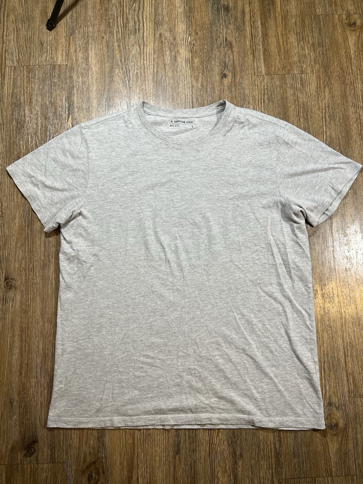 AMERICAN GIANT T Shirt Large Men Slub Cotton Gray Crew Made in USA