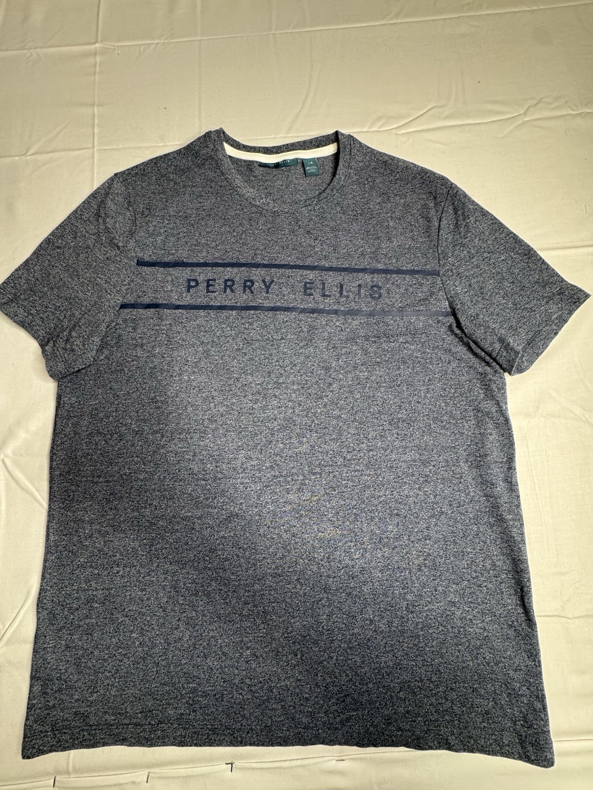 Perry Ellis Men’s Logo Crew Neck Short Sleeve T-Shirt Gray Size L gallery