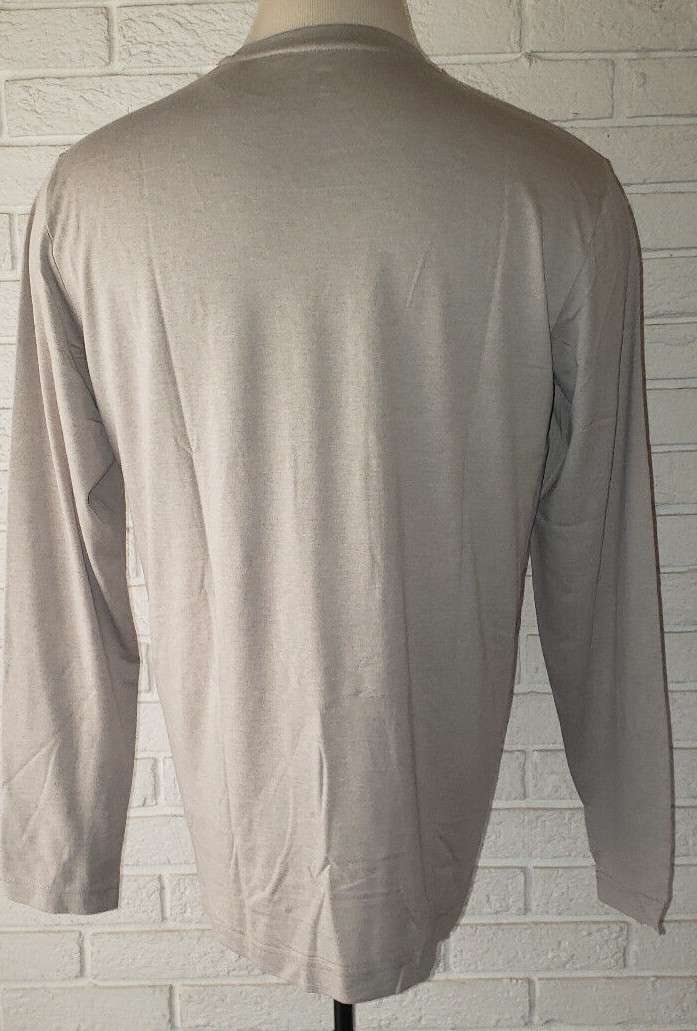 Men's Athletic Works Tan Long Sleeve Crew T-Shirt Top Sizes S, M, L, XL,2X gallery