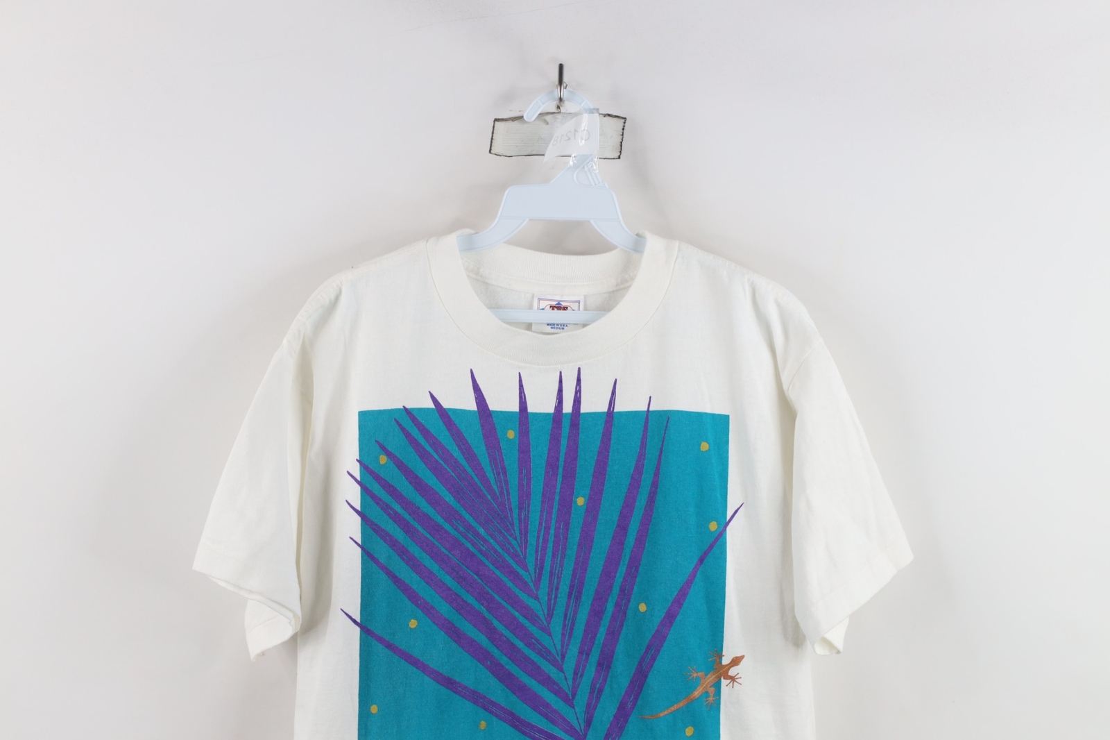 Vtg 90s Streetwear Mens Medium Long Bay Beach Virgin Islands Lizard T-Shirt USA gallery