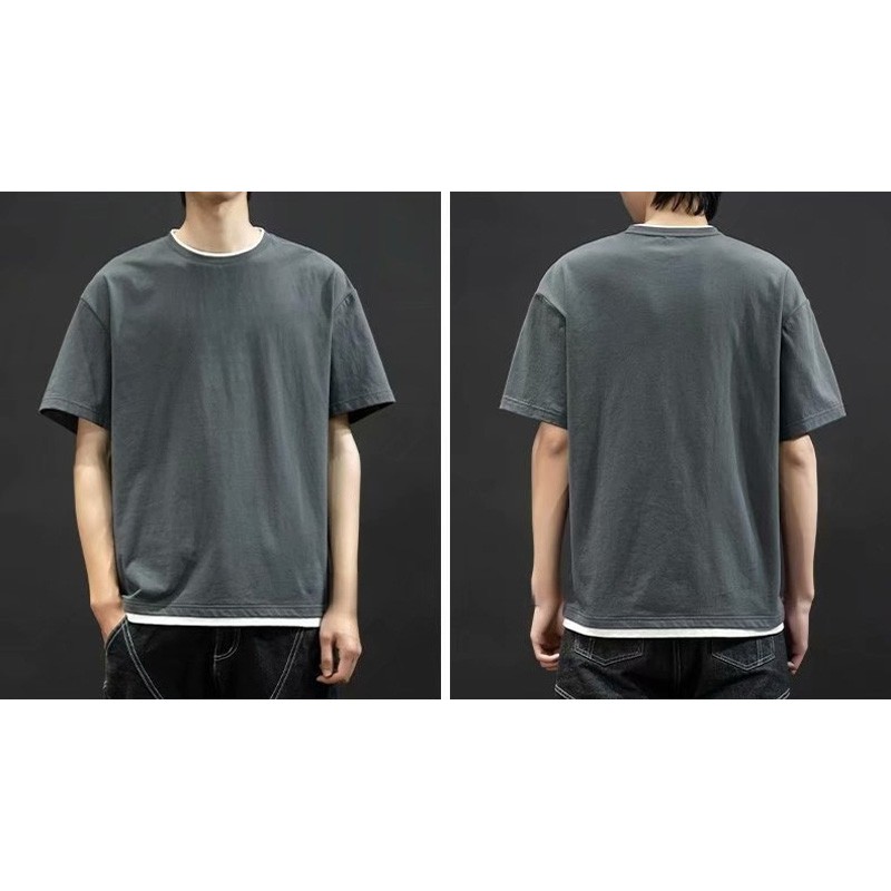 Universal Men's Polyester Fiber Plain Crew Neck Tee Short Sleeves T-Shirt M-3XL gallery