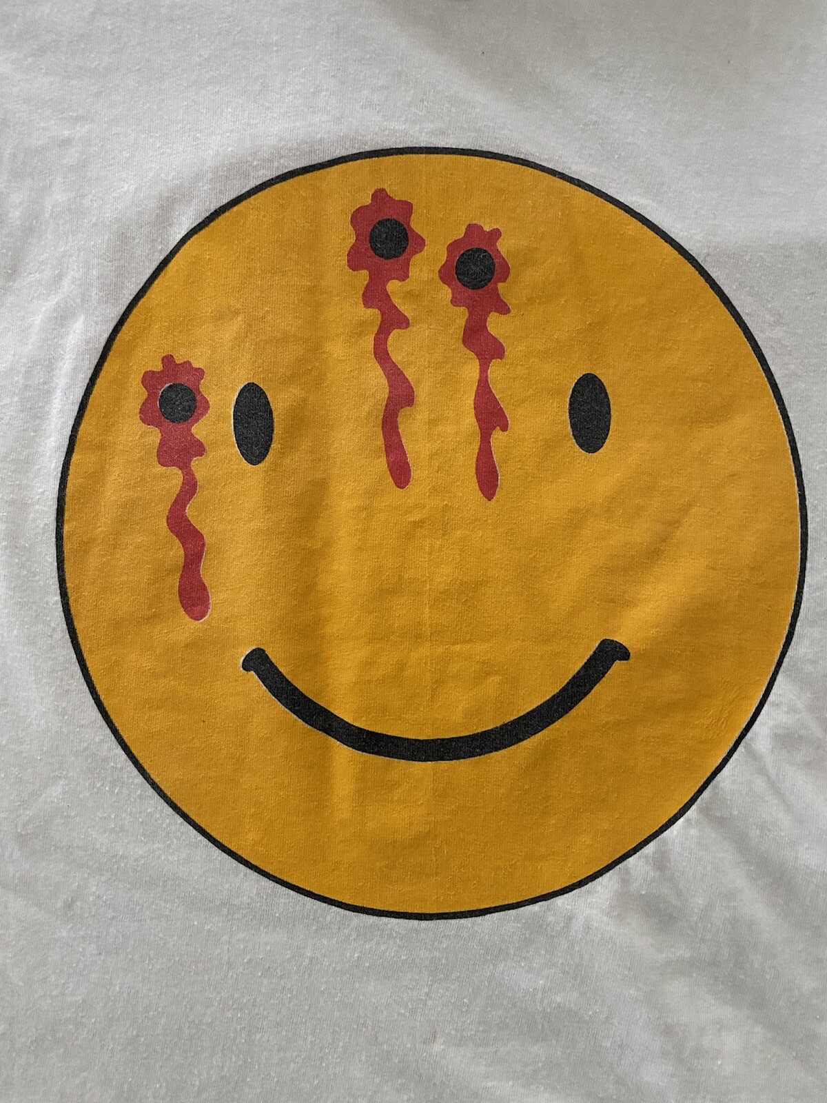 Vintage Headshot Smiley Face T-shirt Sz Large (fits smaller) Made in USA Grunge gallery
