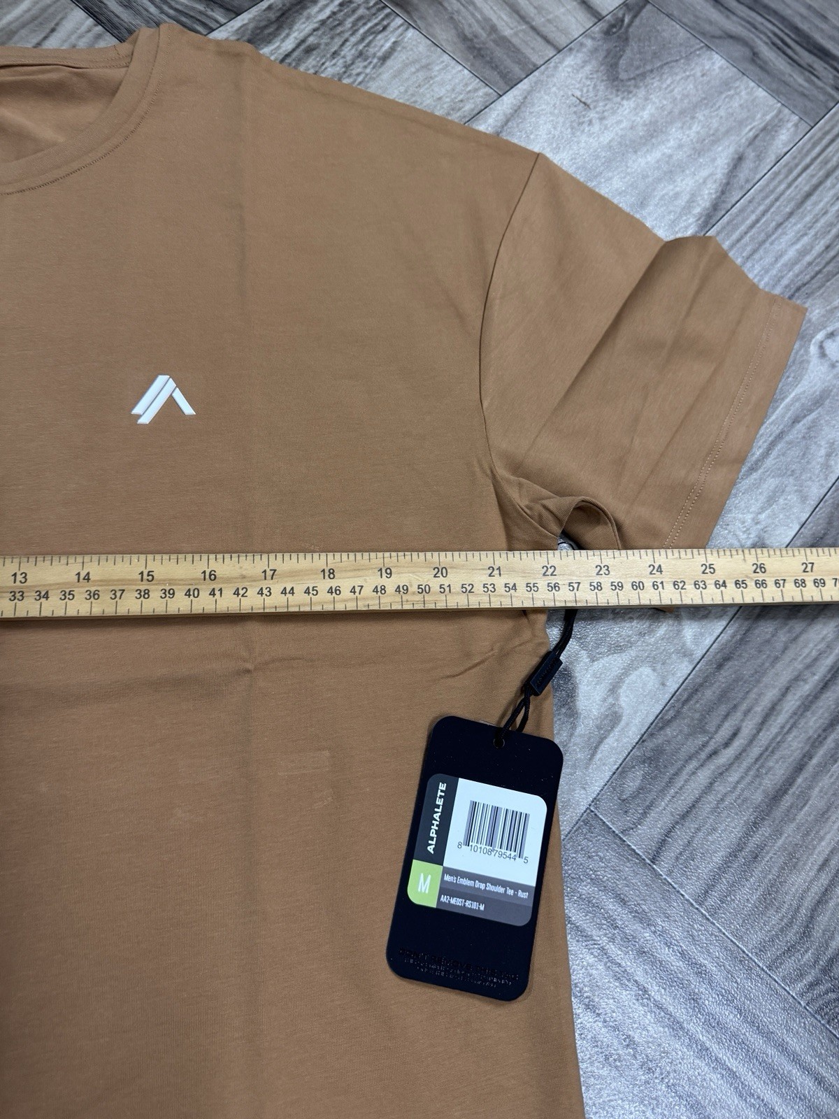 Alphalete Men’s Emblem Drop Shoulder Tee - Rust , Size Medium gallery