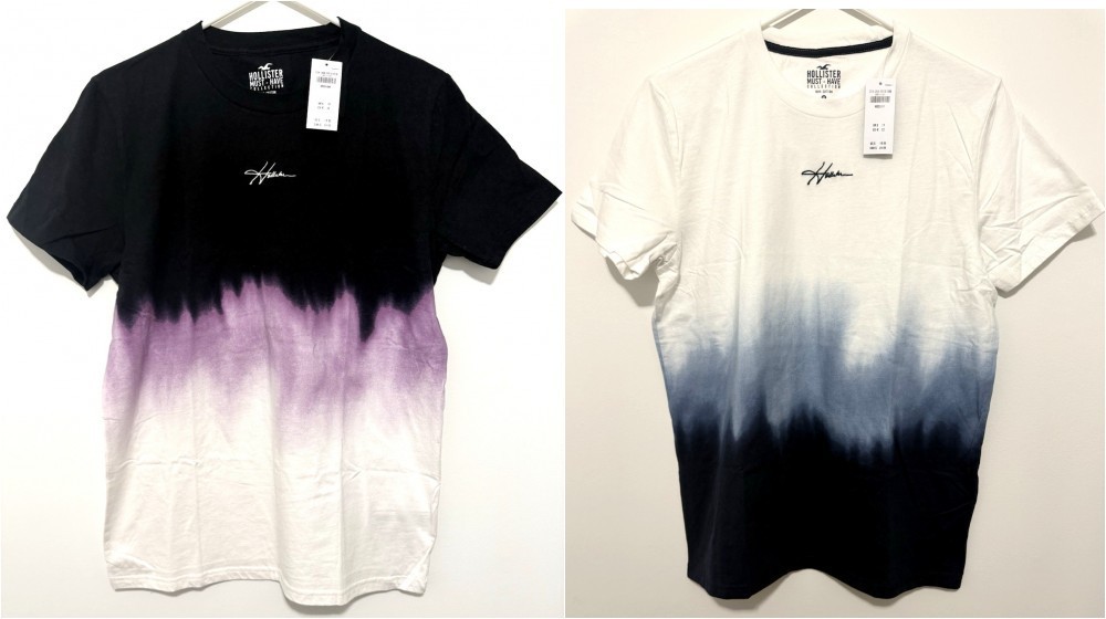 Hollister Men's Tie-Dye Ombre T-Shirt Crew Neck Logo Tee Size XS S M L XL New!! gallery