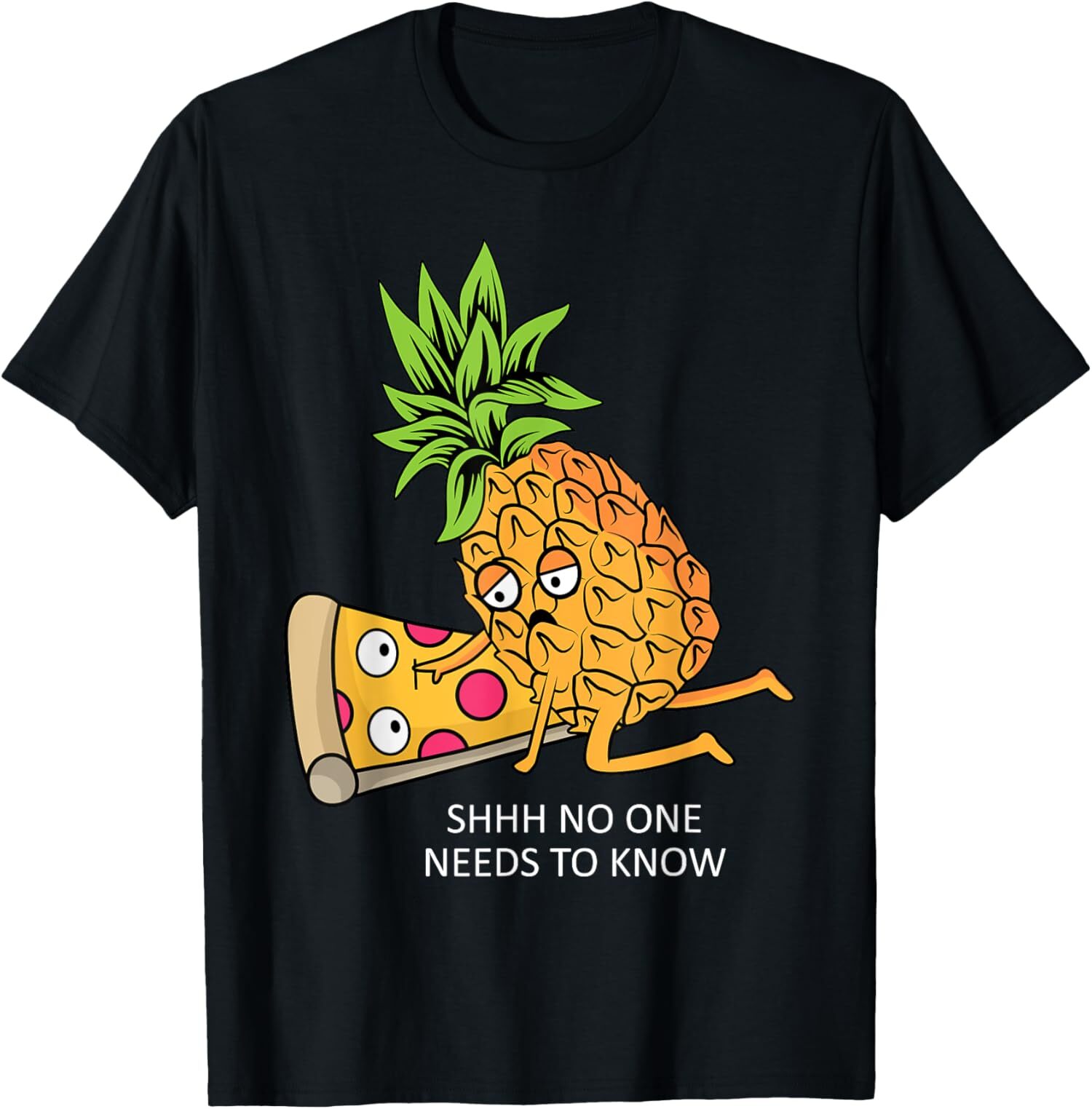 Pineapple Belongs on Pizza Lover Funny Food Pun T-Shirt