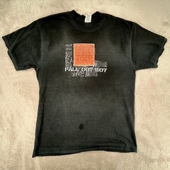 Jerzees Fall Out Boy Mens Large Black Preowned Graphic Tee Stain