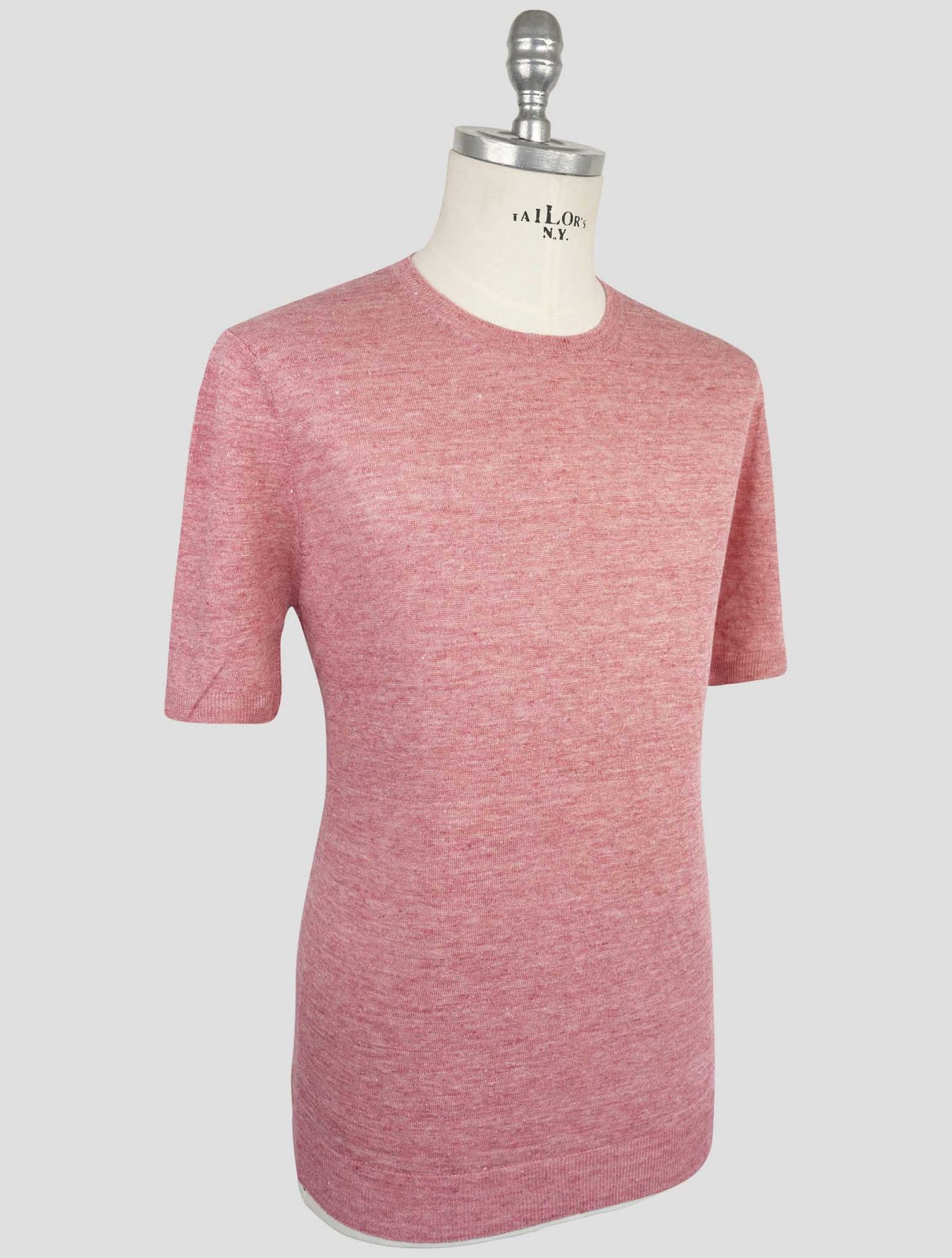 NEW GRAN SASSO RED LINEN T-SHIRT US 46 - EU 56 G4S78 gallery