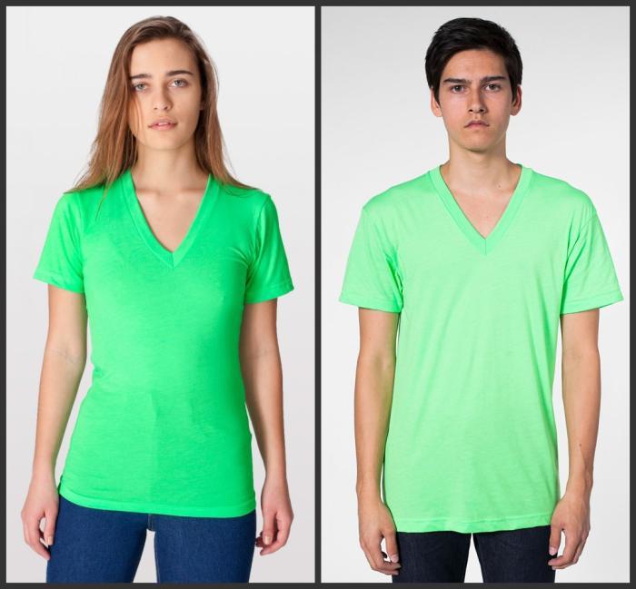 American Apparel Unisex Poly-Cotton Short Sleeve V-Neck Made In US gallery