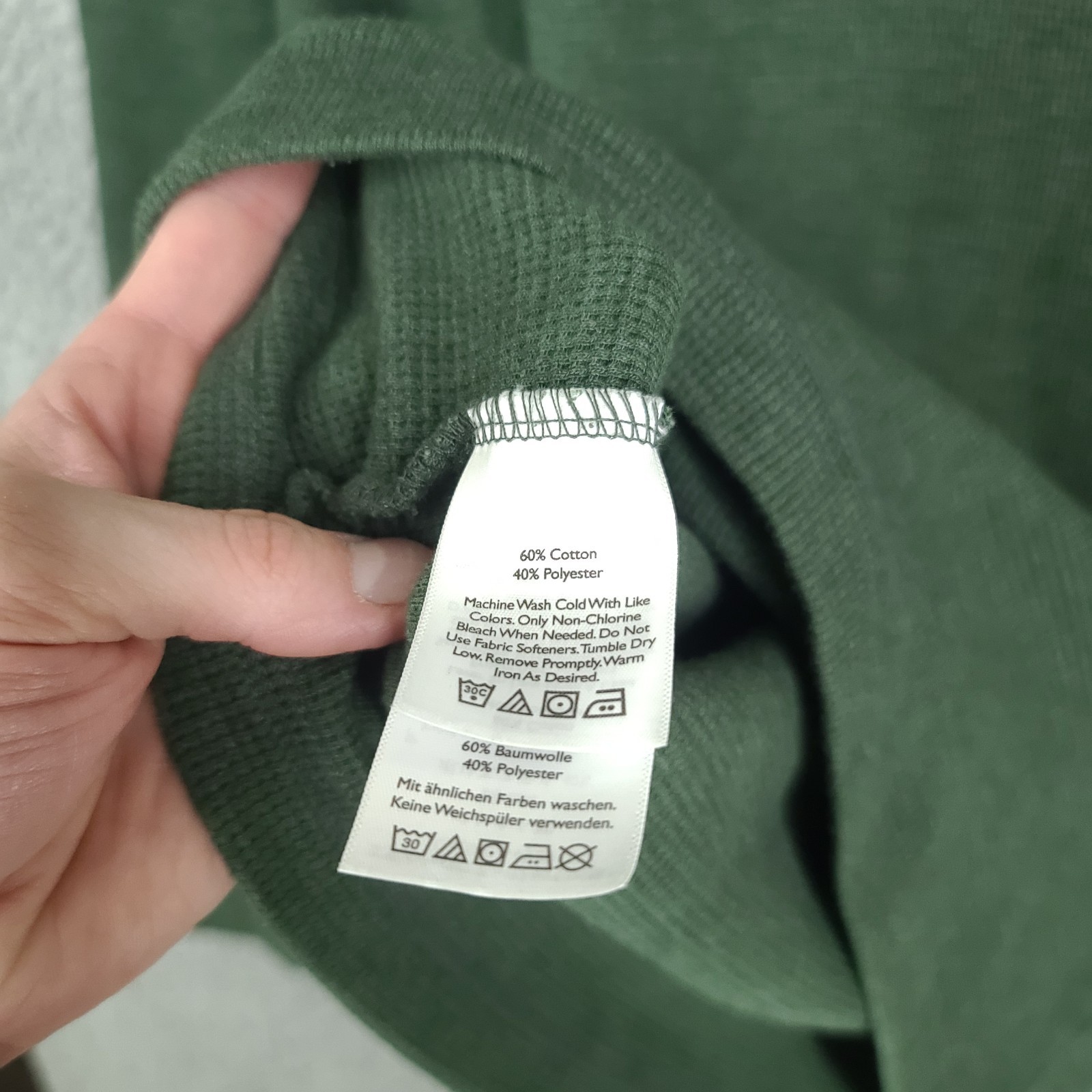 Eddie Bauer Thermal Henley Shirt Mens Medium Green Long Sleeve gallery