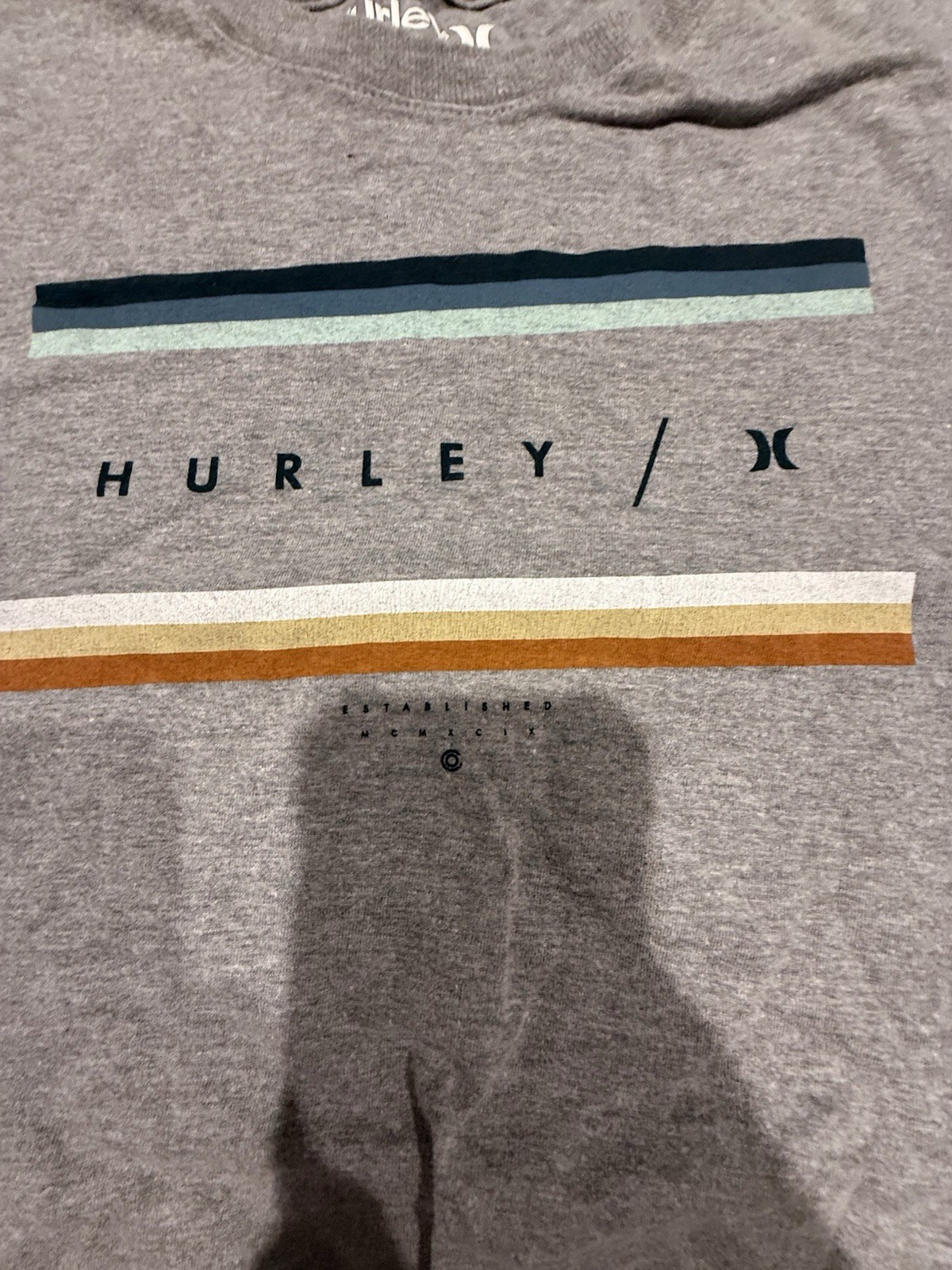 Hurley Mens XXL Gray Logo Graphic T Shirt Short Sleeve Surf Skate gallery