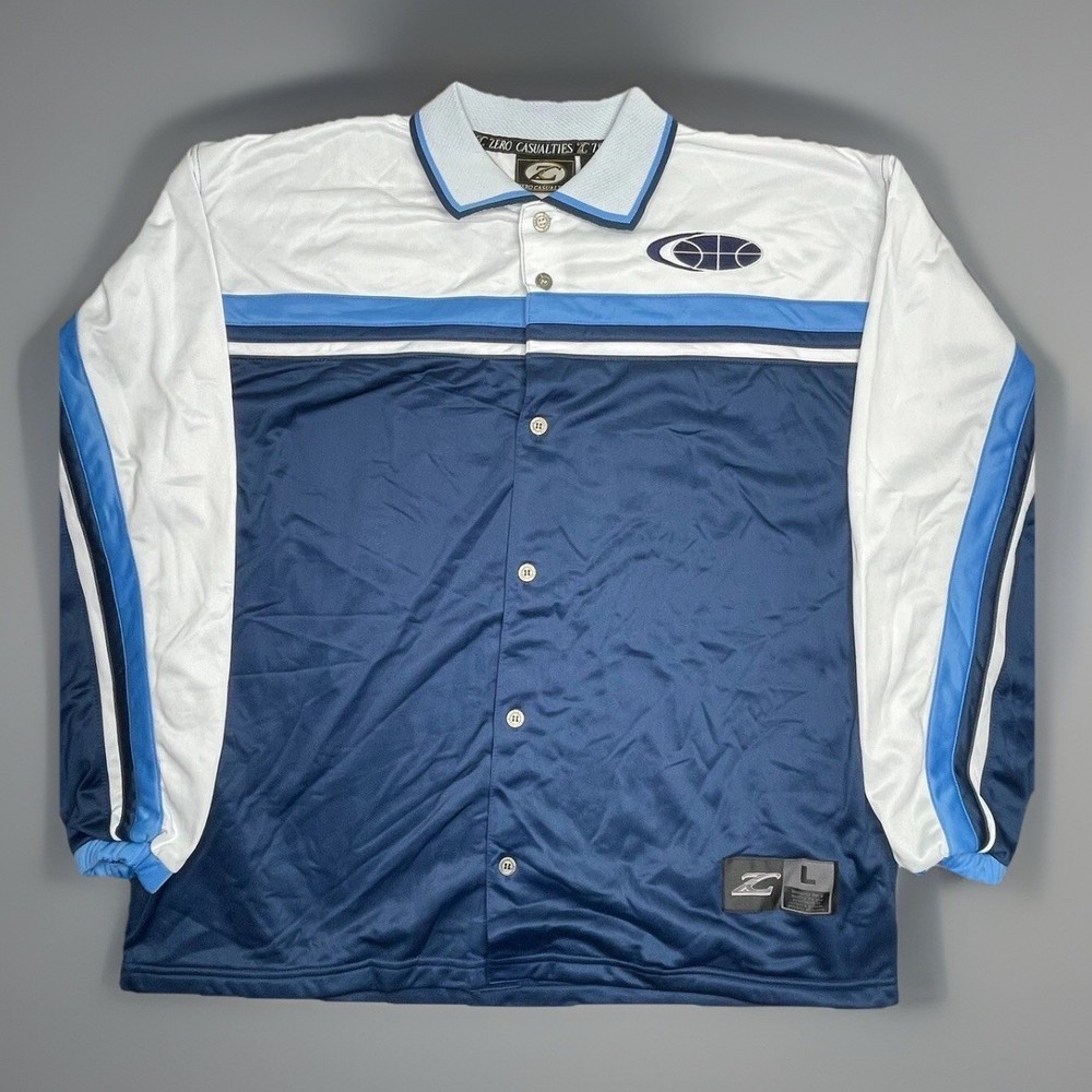 Zero Casualties Basketball Warm Up Jacket Vtg 90s Street Wear Oversized Large